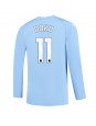 Manchester City Jeremy Doku #11 Kotipaita 2023-24 Pitkähihainen